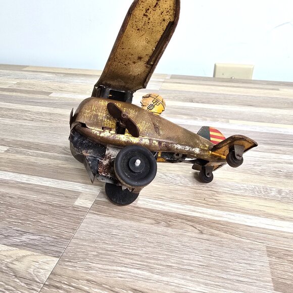 1930s Tin Toy Single Prop Airplane United States Army Air Corps (USAAC) - Picture 5 of 5